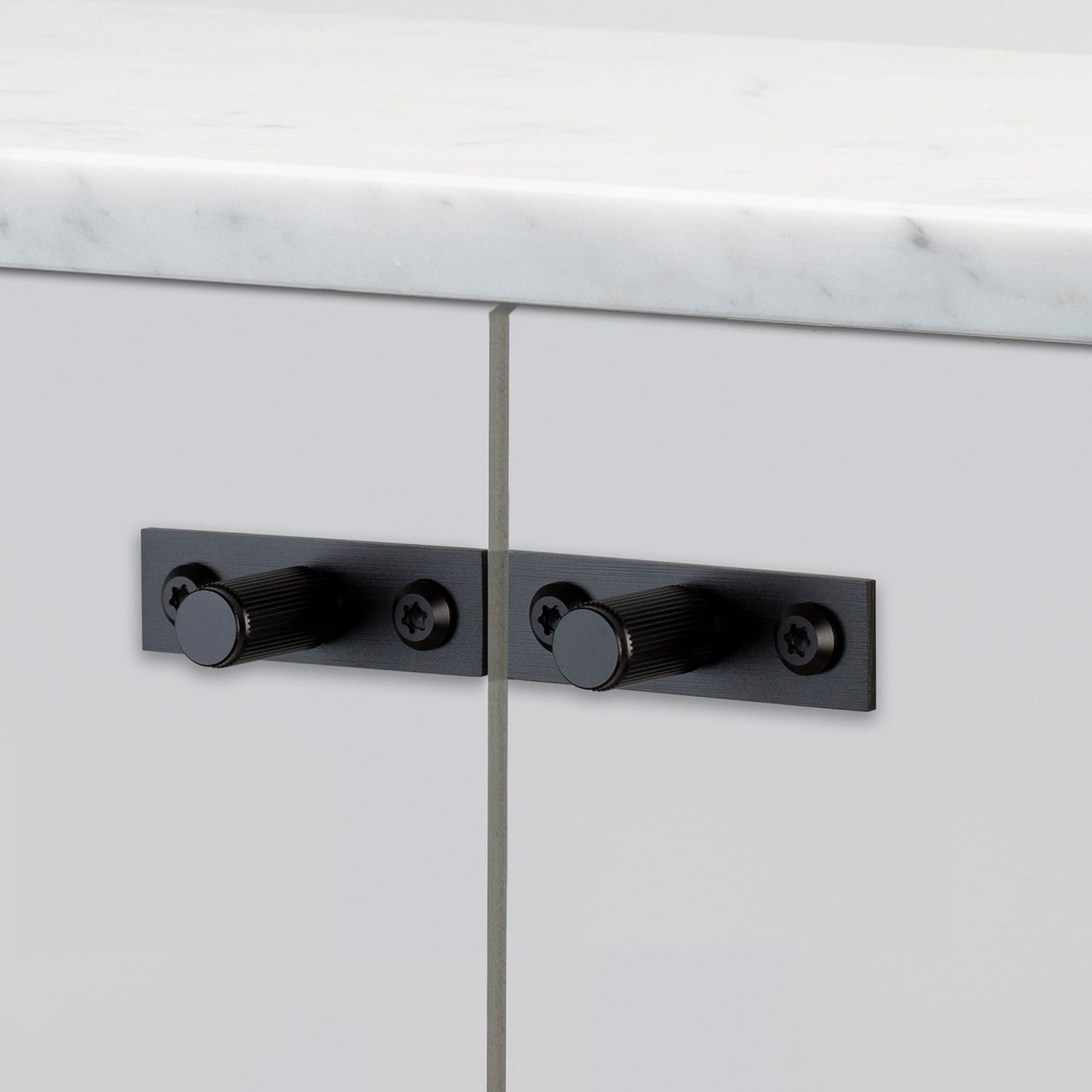 Buster + Punch Hardware Linear Knurled Furniture Knob Set With Back ...