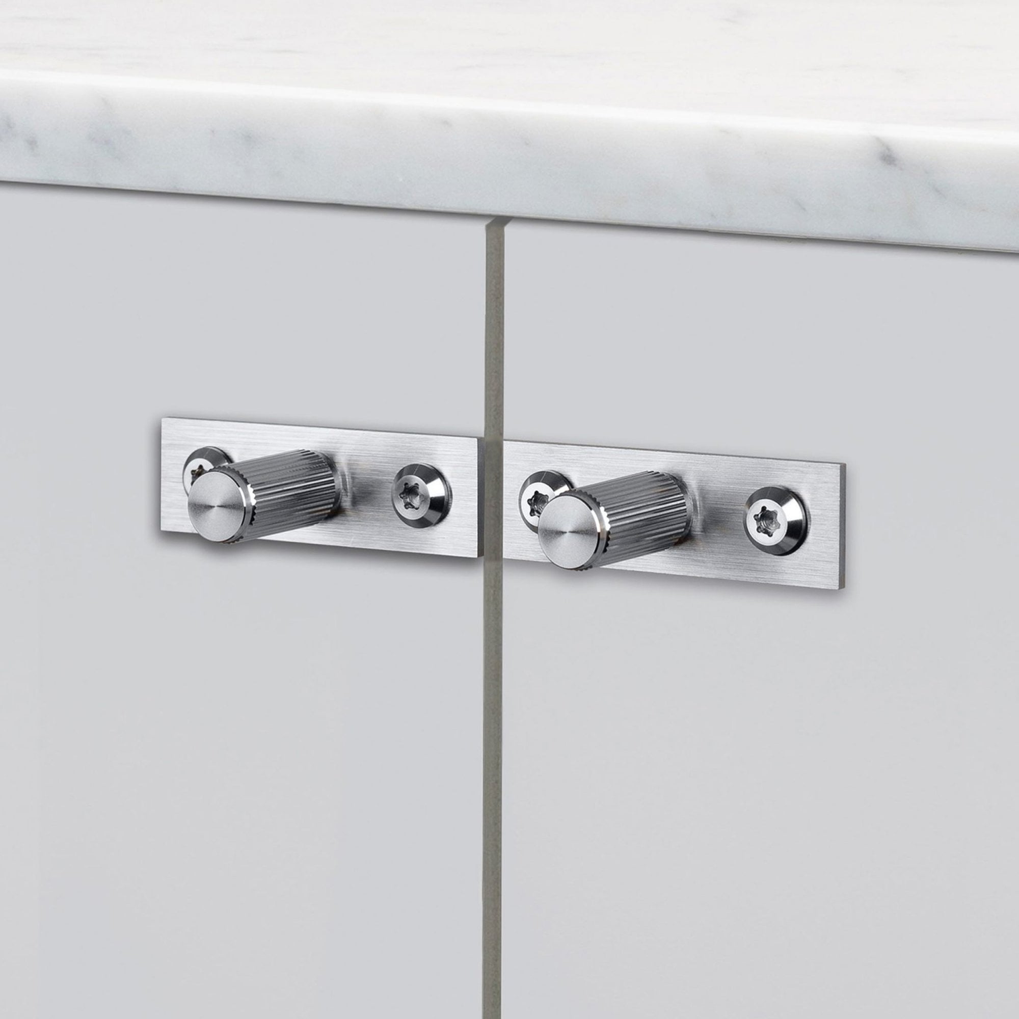 Buster + Punch Hardware Linear Knurled Furniture Knob Set With Back ...