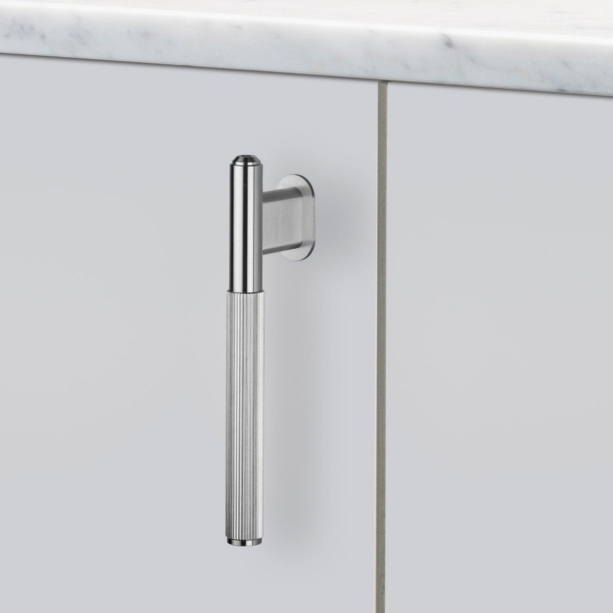Knurled L-Bar Cabinet Handle In Solid Steel