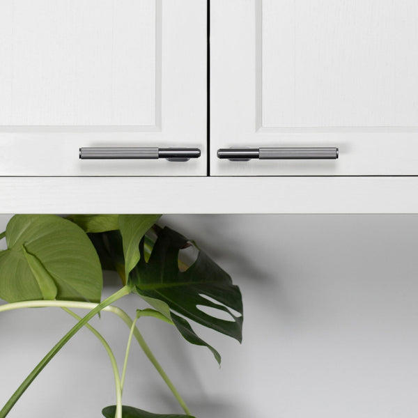 Knurled L-Bar Cabinet Handle In Solid Steel