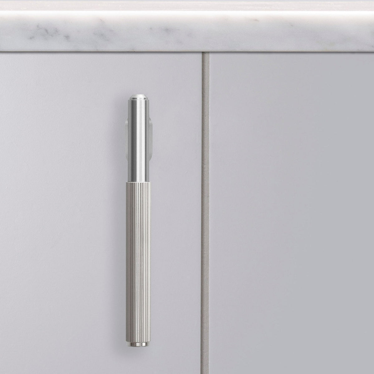 Knurled L-Bar Cabinet Handle In Solid Steel