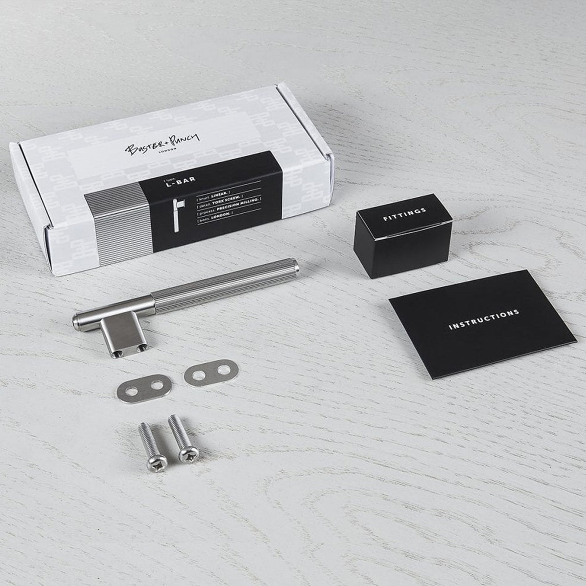 Knurled L-Bar Cabinet Handle In Solid Steel