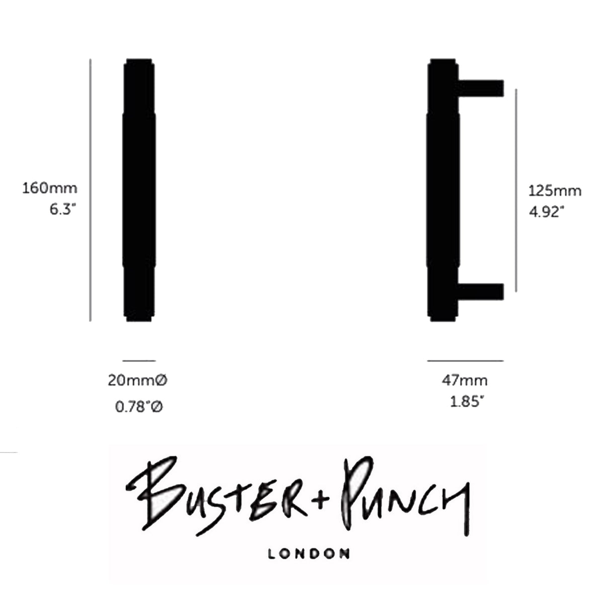 Knurled Small Pull Bar Cabinet Handle In Black