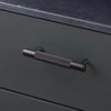 Knurled Small Pull Bar Cabinet Handle In Solid Smoked Brozne