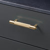 Knurled Small Pull Bar Cabinet Handle In Solid Brass