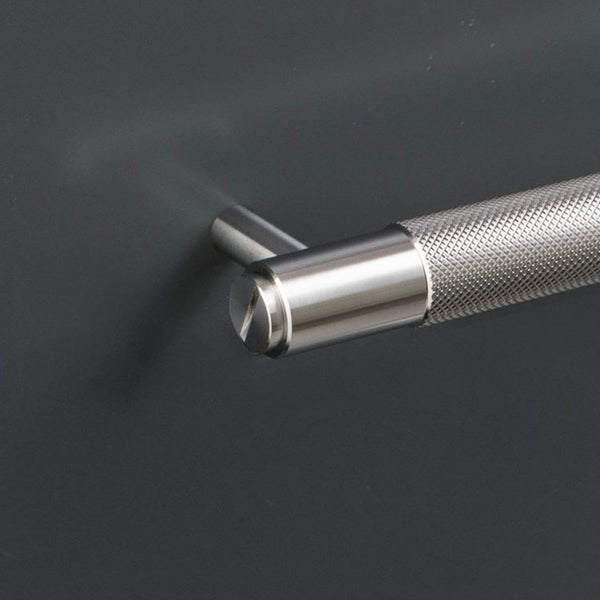 Knurled Small Pull Bar Cabinet Handle In Solid Steel