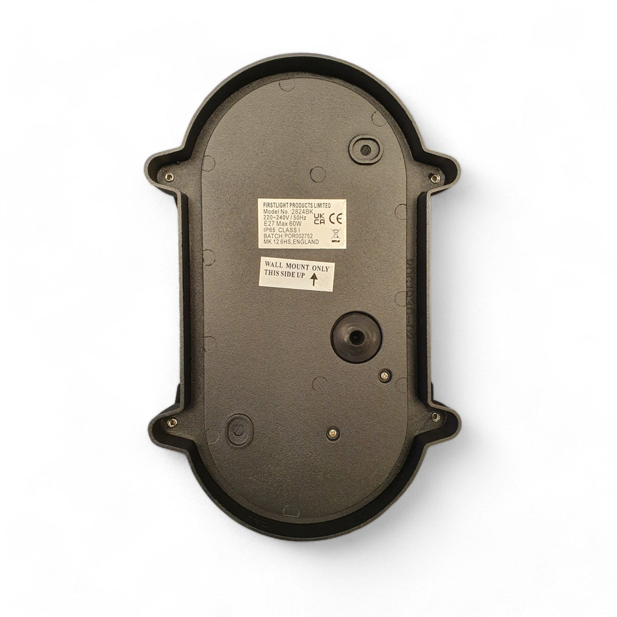 Turin Cage IP65 Oval Bulkhead Wall Light in Black