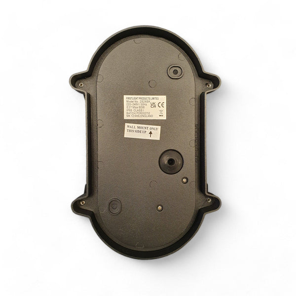 Turin Cage IP65 Oval Bulkhead Wall Light in Black