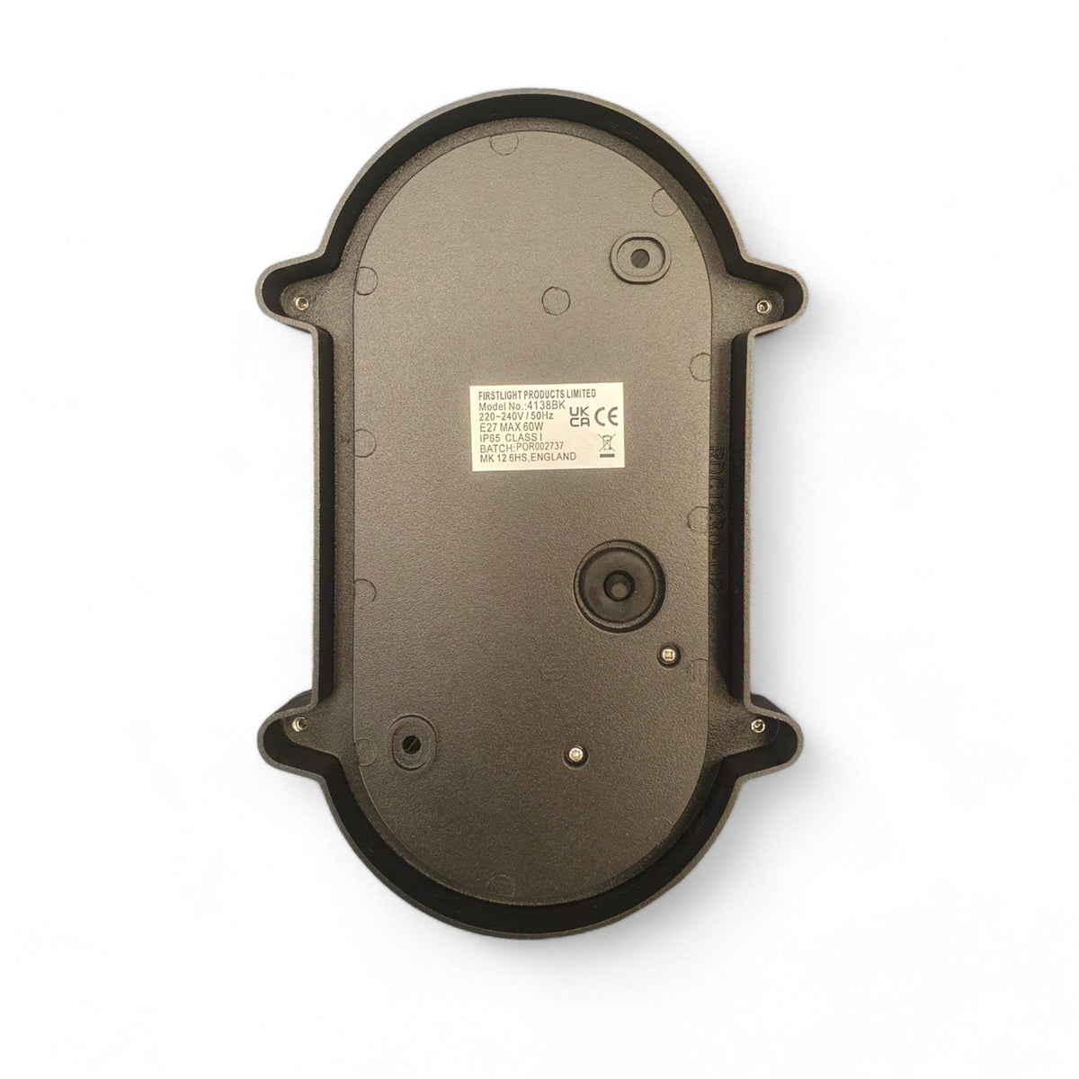 Turin IP44 Oval Bulkhead Wall Light in Black