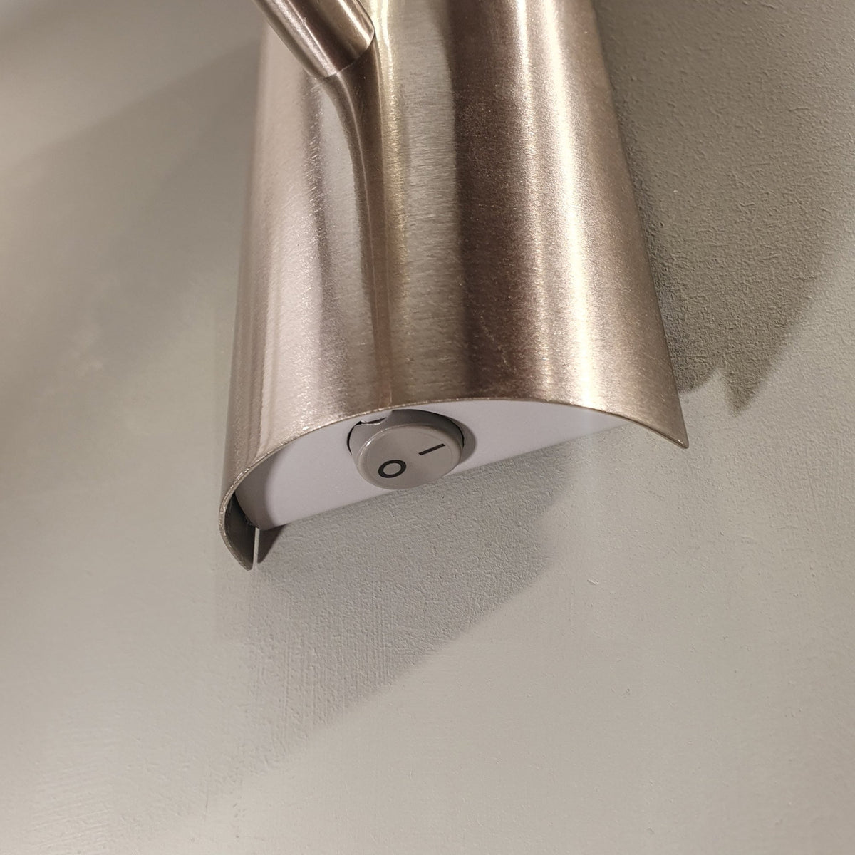 Pasteri Wall Light in Matt Nickel with a Grey Shade