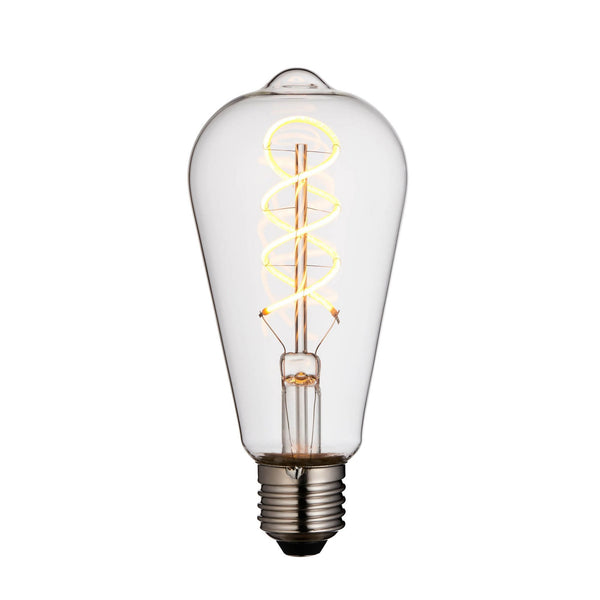 E27 Dimmable Extra Warm White Pear Shaped Spiral Filament LED 4W 2200K 265lm