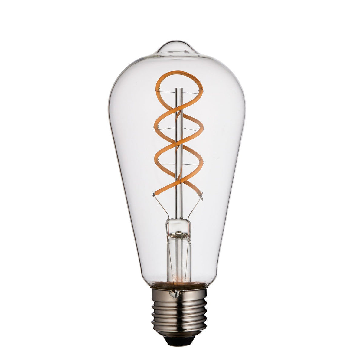 E27 Dimmable Extra Warm White Pear Shaped Spiral Filament LED 4W 2200K 265lm