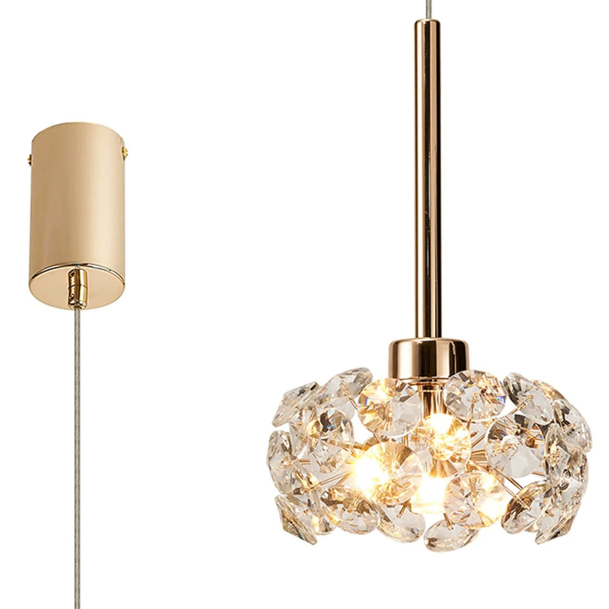 Bridestowe Single Pendant in French Gold & Clear Crystal