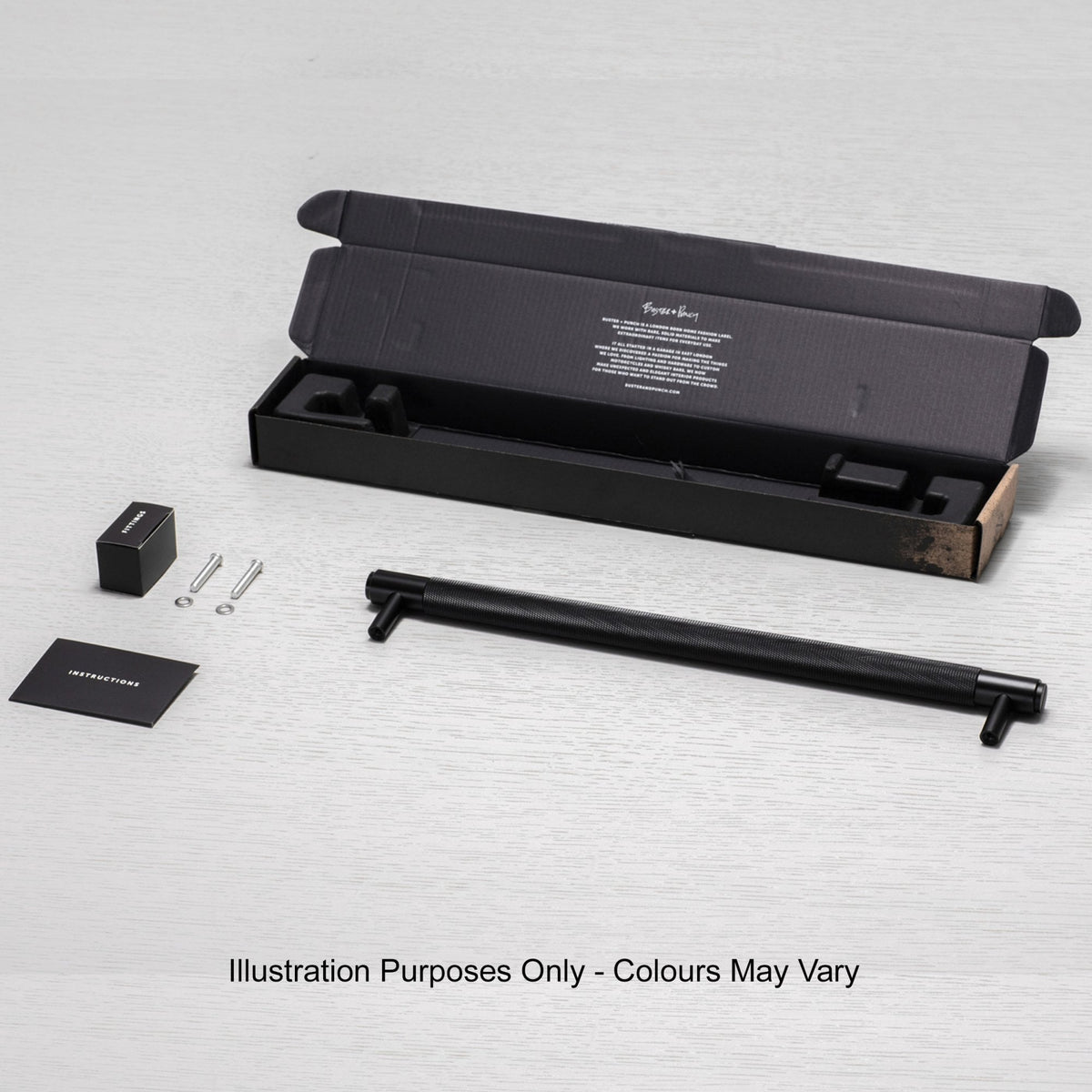 Knurled Large Pull Bar Cabinet Handle In Solid Smoked Bronze