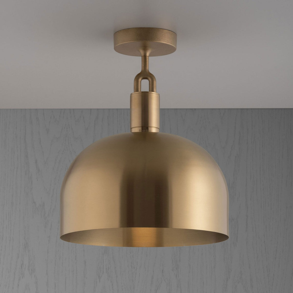 Forked Shade Large Ceiling Light in a Brass Finish