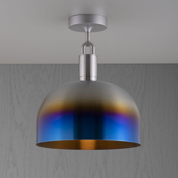 Forked Shade Large Ceiling Light in a Burnt Steel Finish