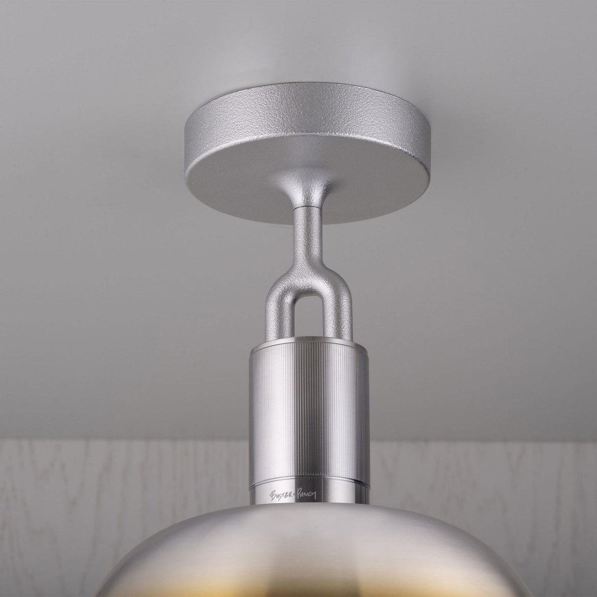 Forked Shade Large Ceiling Light in a Burnt Steel Finish