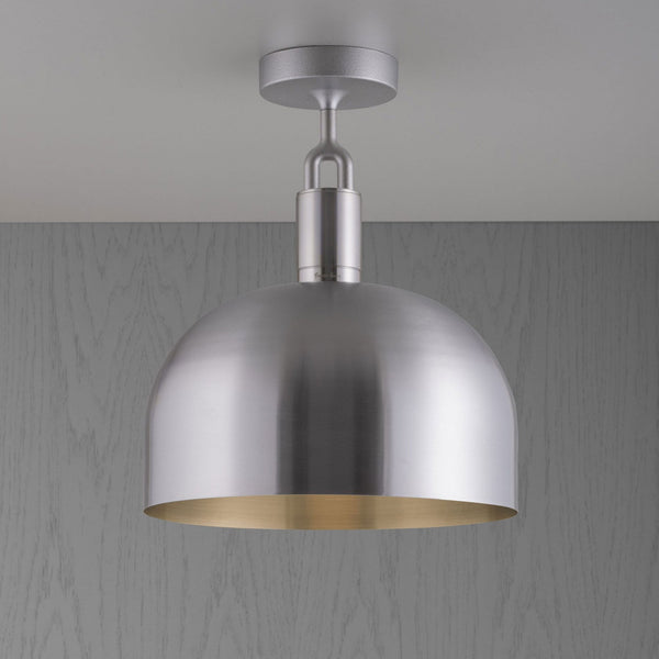 Forked Shade Large Ceiling Light in a Stainless Steel Finish