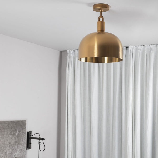 Forked Shade Medium Ceiling Light in a Brass Finish