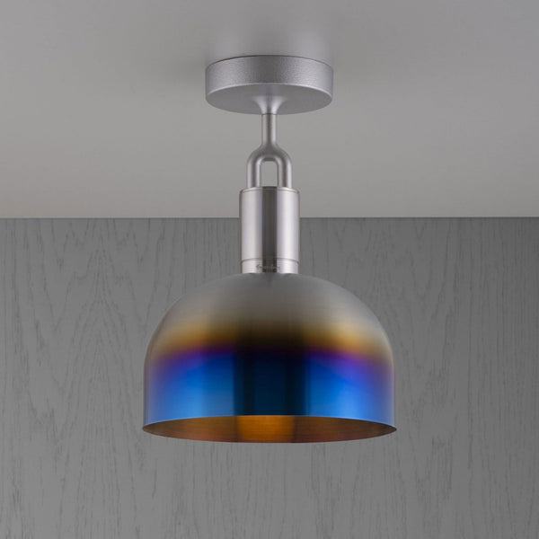 Forked Shade Medium Ceiling Light in a Burnt Steel Finish