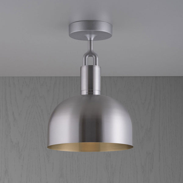 Forked Shade Medium Ceiling Light in a Stainless Steel Finish