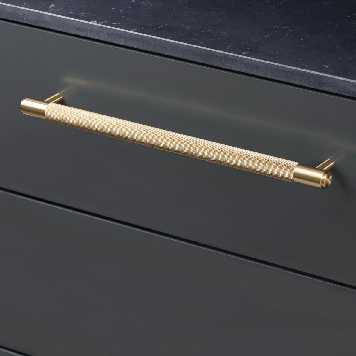 Knurled Large Pull Bar Cabinet Handle In Solid Brass
