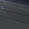 Knurled Large Pull Bar Cabinet Handle In Solid Smoked Bronze
