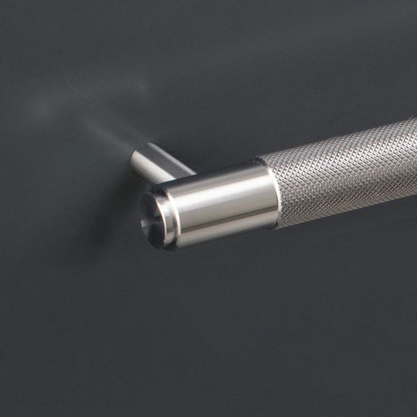 Knurled Large Pull Bar Cabinet Handle In Solid Steel