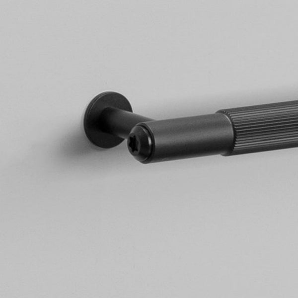 Linear Knurled Small Pull Bar Cabinet Handle In Black