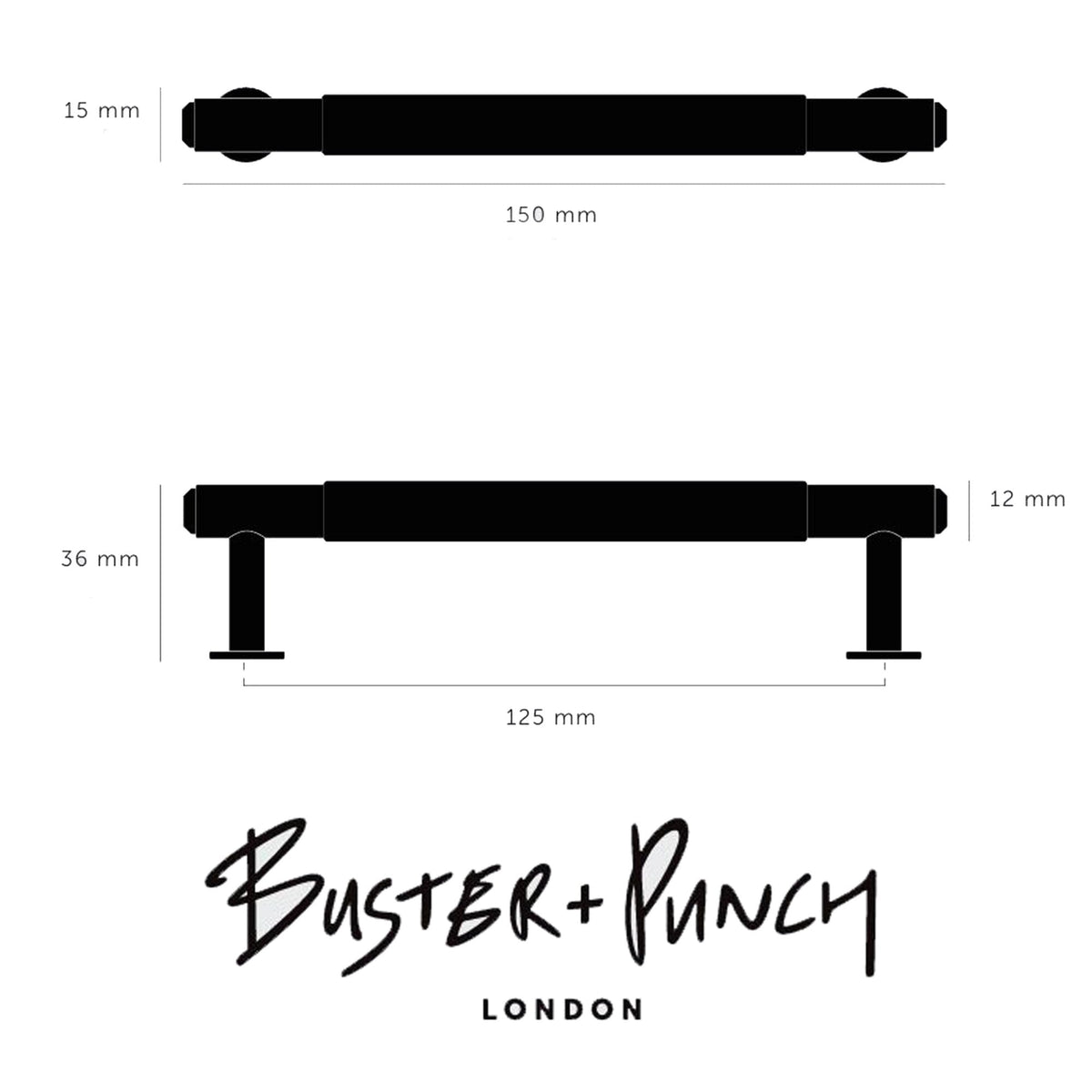 Linear Knurled Small Pull Bar Cabinet Handle In Solid Brass