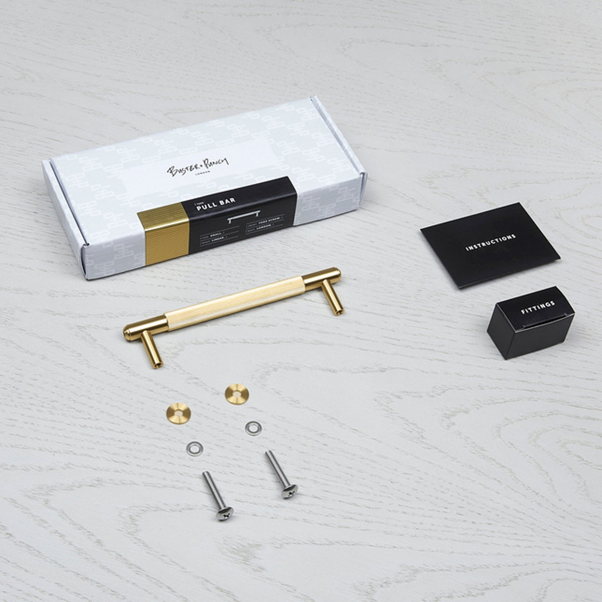 Linear Knurled Small Pull Bar Cabinet Handle In Solid Brass