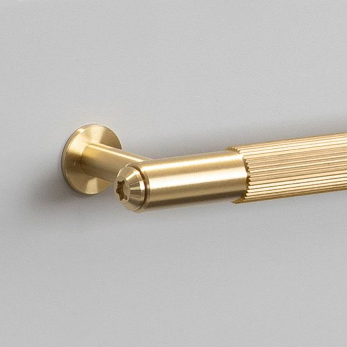Linear Knurled Small Pull Bar Cabinet Handle In Solid Brass
