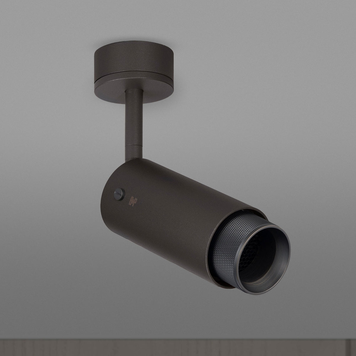 Exhaust Spot Light in a Graphite Finish with Smoked Bronze Detail