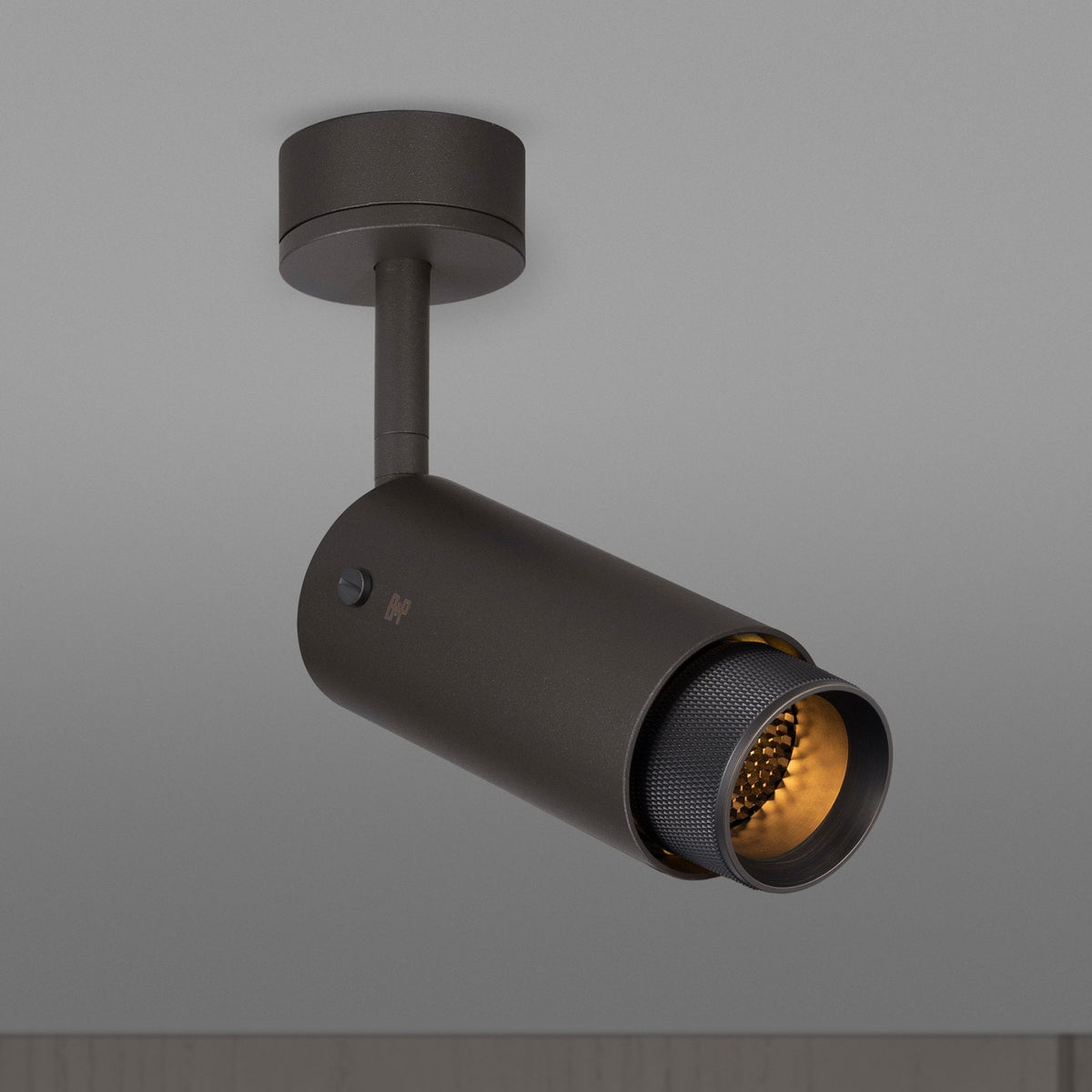 Exhaust Spot Light in a Graphite Finish with Smoked Bronze Detail