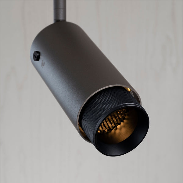 Exhaust Spot Light in a Graphite Finish with Black Detail