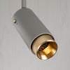 Exhaust Spot Light in a Stone Finish with Brass Detail