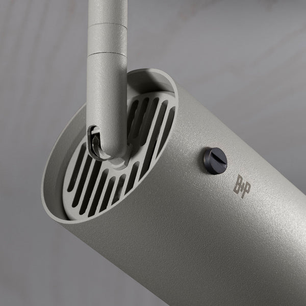 Exhaust Spot Light in a Stone Finish with Smoked Bronze Detail