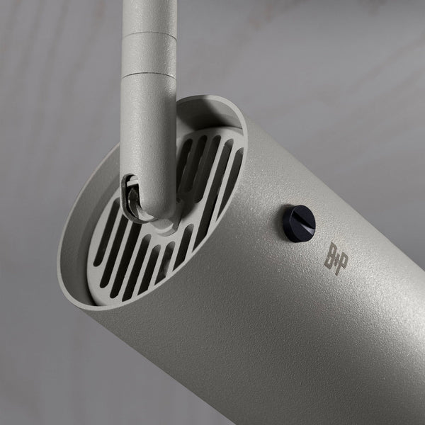 Exhaust Spot Light in a Stone Finish with Black Detail