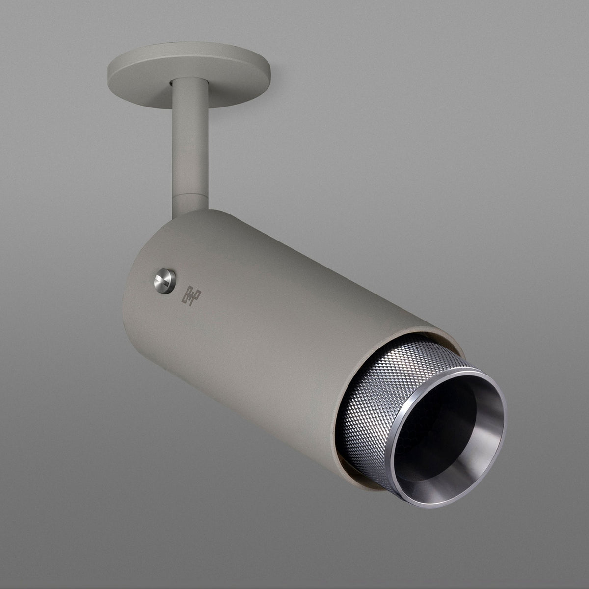 Exhaust Spot Light in a Stone Finish with Steel Detail