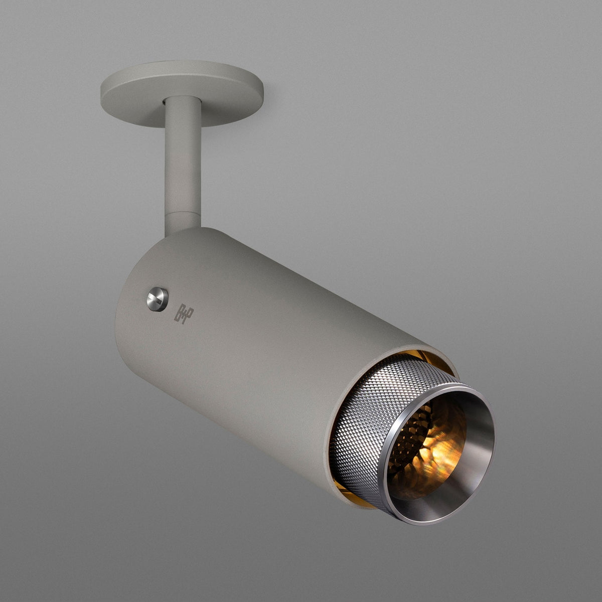 Exhaust Spot Light in a Stone Finish with Steel Detail