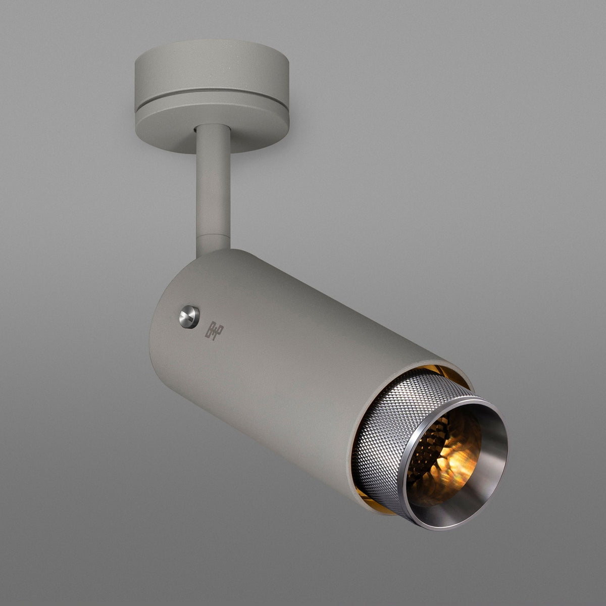 Exhaust Spot Light in a Stone Finish with Steel Detail