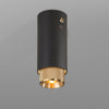 Exhaust Surface Mounted Downlight in a Graphite Finish with Brass Detail