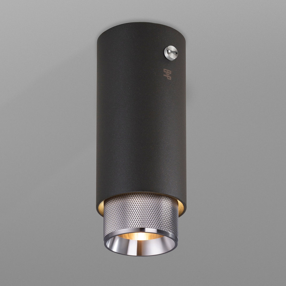 Exhaust Surface Mounted Downlight in a Graphite Finish with Steel Detail