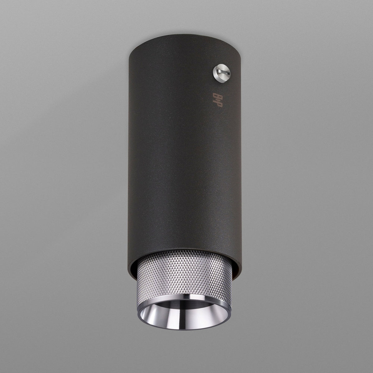 Exhaust Surface Mounted Downlight in a Graphite Finish with Steel Detail