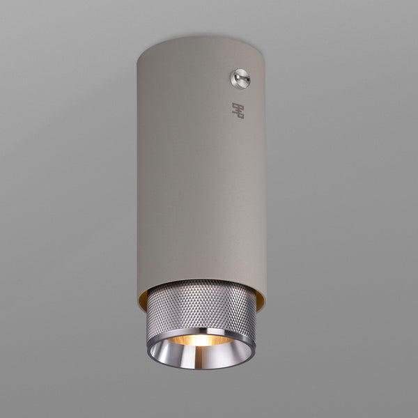 Exhaust Surface Mounted Downlight in a Stone Finish with Steel Detail