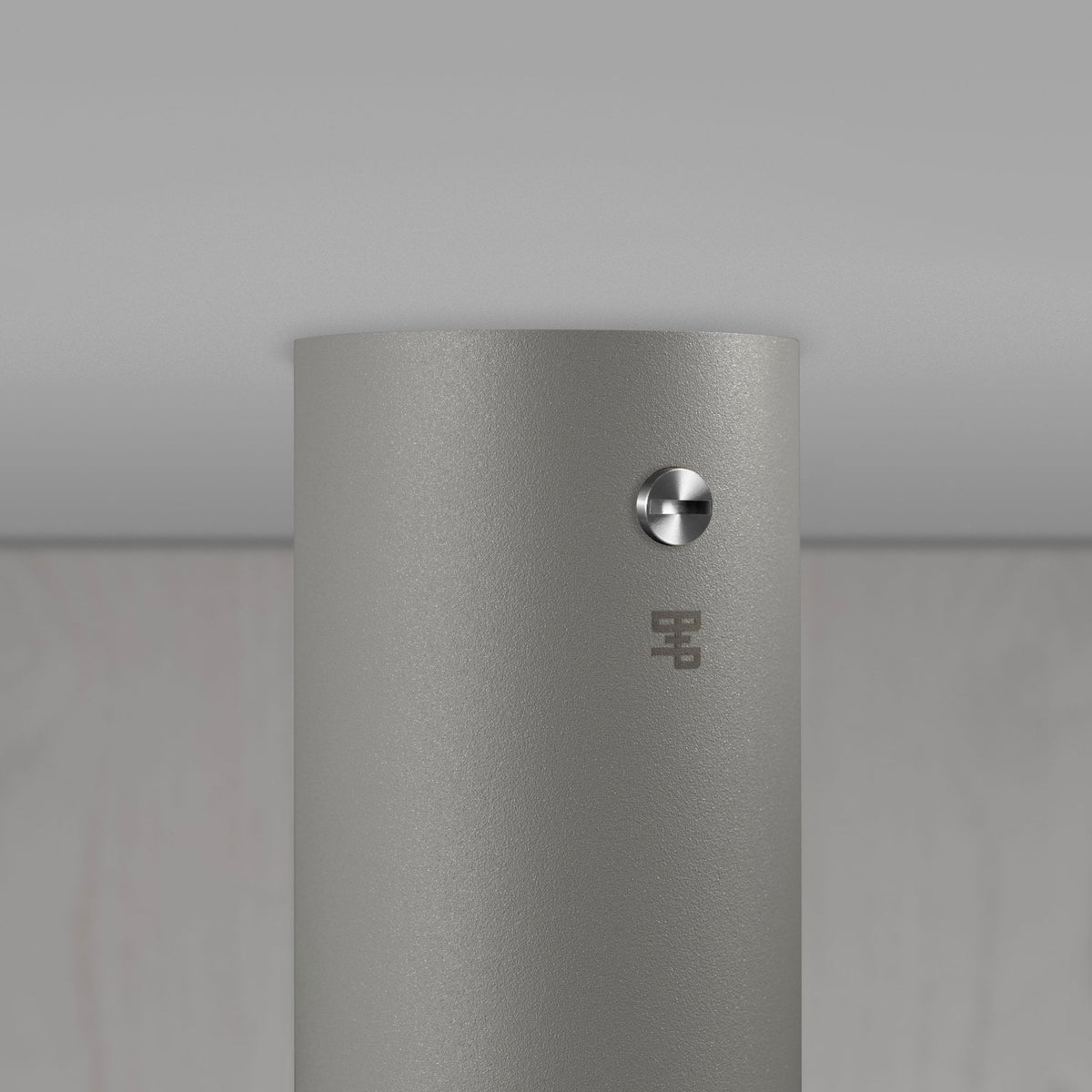 Exhaust Surface Mounted Downlight in a Stone Finish with Steel Detail