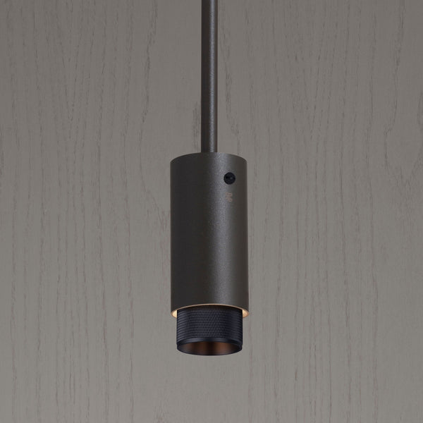 Exhaust Single Drop Pendant Spotlight in a Graphite Finish with Black Detail