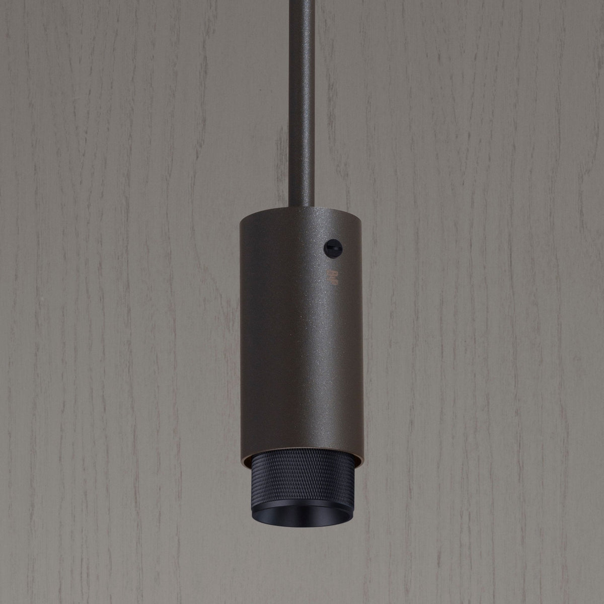 Exhaust Single Drop Pendant Spotlight in a Graphite Finish with Black Detail