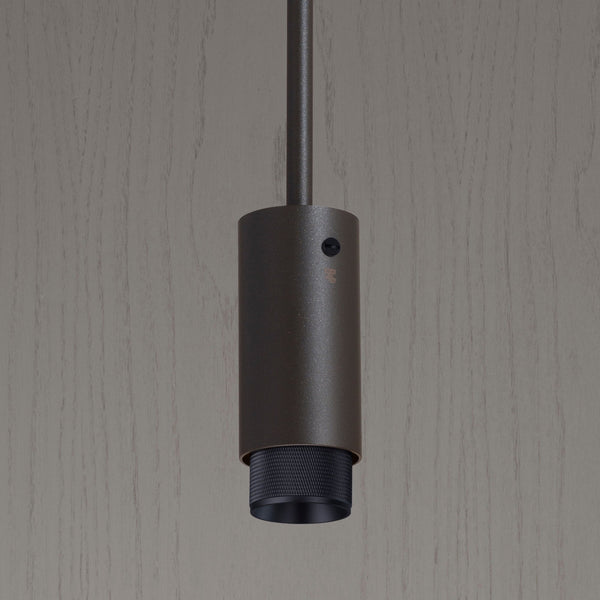 Exhaust Single Drop Pendant Spotlight in a Graphite Finish with Black Detail