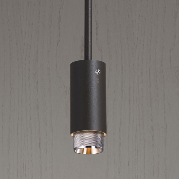Exhaust Single Drop Pendant Spotlight in a Graphite Finish with Steel Detail